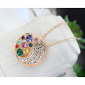 2015 New Arrived Crystal Silver Plated Chain Pendan Necklace For Women
